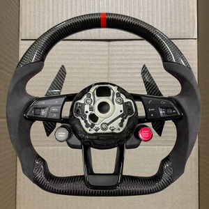 Volante Deportivo de Fibra de Carbono y Alcántara para <span class=keywords><strong>Audi</strong></span> R8 S3 S4 S5 <span class=keywords><strong>RS3</strong></span> A3 A4 <span class=keywords><strong>A5</strong></span> A6 A7 C6 C7 C8 B8 B8.5 B9 TT R8 A8 Q3 Q5 Q7 - Product Image 1