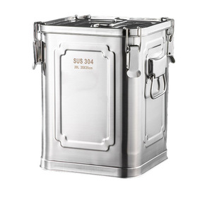 Boîtes de conservation alimentaire empilables en acier inoxydable 304, hermétiques et anti-fuite, pour riz, huile, grains de café, de 5L, 13L, 18L, 20L, 33L et 50L - Product Image 1