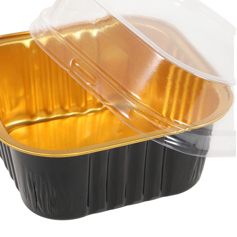 300ml/11oz Disposable Lunch Box Rectangular Colorful Aluminum Foil Container Heat Sealing Trays PET Plastic Takeout Food Package
