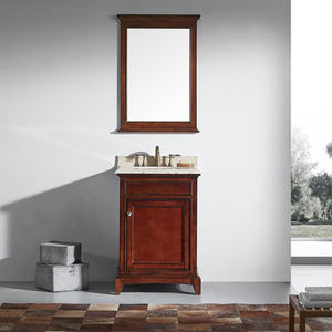Modern <b>Free</b> <b>Standing</b> Solid Wood <b>Bathroom</b> Vanity Easy-Clean Surface <b>Mirror</b> Included Soft-Closing Hinges for Apartment Workshop - Product Image 5