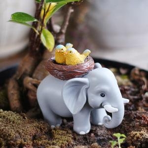Figurines <span class=keywords><strong>d</strong></span>'éléphants en résine pour jardin extérieur, jolis petits nids <span class=keywords><strong>d</strong></span>'oiseaux, <span class=keywords><strong>d</strong></span>écorations de tables pour micro-paysages, petits articles en stock - Product Image 1