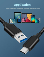 Ucuz Fiyatlı USB Kablosu 0.5M 1M 2M 3M Naylon Örgülü Veri Senkronizasyonu ve Hızlı Şarj Desteği Maks 3A