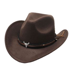 American Western Cowboy Sombrero de hombre Sombrero de caballero negro Metal Tauren Logo Sombrero de copa - Product Image 5