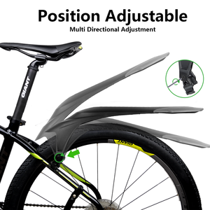 Ensemble de garde-boue de 26 pouces pour <span class=keywords><strong>BMX</strong></span> et vélo, bras de fourche avant et arrière, ailes inclinées en noir pour VTT DH FS XC, matériau en caoutchouc durable - Product Image 2