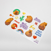 Lembar Stiker Vinyl Lucu Desain Kustom Berkualitas Tinggi dengan Lapisan Transparan, Stiker Vinyl Korea Kartun Transparan