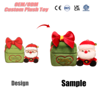 Boîte cadeau de Noël personnalisée, adorable, avec peluche Père Noël et renne, jouet en peluche, cadeau de Noël mignon, vente en gros, OEM personnalisé