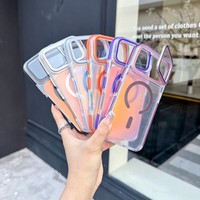 Coque de téléphone à dégradé de couleur pour iPhone 18 Pro Max avec protection de l'objectif de l'appareil photo, coque de téléphone portable pour iPhone 18 Pro 17 16 15