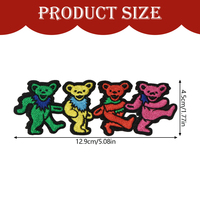 Patchs brodés personnalisés en forme d'ours mignon, à appliquer au fer à repasser pour vêtements, uniformes et casquettes de baseball, sacs fourre-tout tendance pour femmes