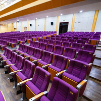 Tissu couverture auditorium sièges en aluminium avec table d'écriture pour conférence