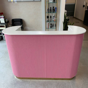 Nhỏ 120/150/180cm MDF cửa hàng tiếp tân quầy bàn hồng trắng xanh cho cửa hàng trường học <span class=keywords><strong>Spa</strong></span> Bệnh viện Thẩm mỹ viện - Product Image 1