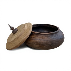 Premium Solid Wood <b>Kitchen</b> <b>Storage</b> <b>Jar</b> with Airtight Wooden Lid Decorative Wooden Canister with Lid <b>for</b> Coffee Tea Sugar - Product Image 3