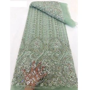 Abito da sposa reale europeo pesante fatto a mano ricamo con perline in pizzo da sposa tessuto con perline con paillettes francesi per spagna - Product Image 1