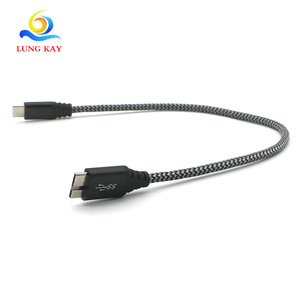 Cable de datos Lung Kay tipo C a Micro USB 3.0, trenzado de nailon, 0,5 m, para ordenador - Product Image 3