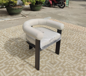 Chaise de salle à manger d'extérieur en <span class=keywords><strong>aluminium</strong></span>, style européen simple, pour hôtel, maison, restaurant, villa, patio - Product Image 2