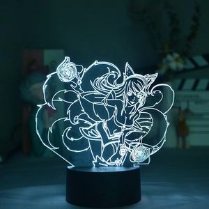 <span class=keywords><strong>LOL</strong></span> League of legend Game Figure Ahri The Nine tail <span class=keywords><strong>Fox</strong></span> lights 3D Led RGB Neon Night Light - Product Image 5
