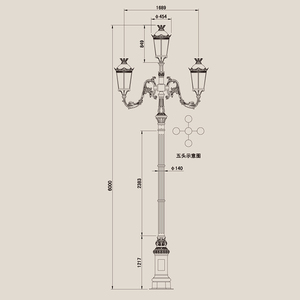 Dawn Retro European Garden Pole <strong>Light</strong> Antique <strong>Street</strong> <strong>Light</strong> For Road Pathway LED Powered Stylish <strong>Vintage</strong> Garden Lighting - Product Image 6