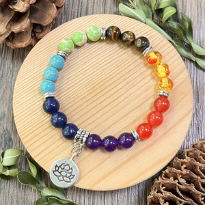 <span class=keywords><strong>Bracelet</strong></span> en perles <span class=keywords><strong>7</strong></span> <span class=keywords><strong>chakras</strong></span> avec pendentif lotus, équilibre énergétique positif, pierre naturelle avec carte symbolique, cadeau spirituel yoga, vente en gros - Product Image 5