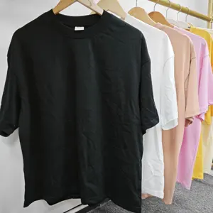 Quality T Shirt Supplier Custom Street Hipster Wear Boxy Fit Puff Print Logo Oversized Drop Shoulder Thick Tshirt For Men