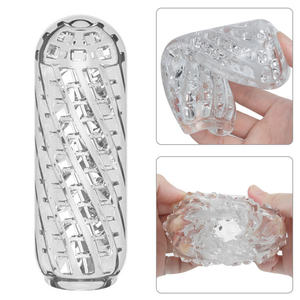 Cup pesawat yang menyenangkan masturbator Pria perangkat masturbasi lembut bening saku vagina Penis lengan latihan alat seks dewasa - Product Image 5