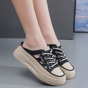 Sandalias de verano 2026 de moda, versátiles, de suela gruesa, sin cordones, transpirables, de punta cerrada, tipo mule para <span class=keywords><strong>mujer</strong></span> con diseño de malla premium - Product Image 6