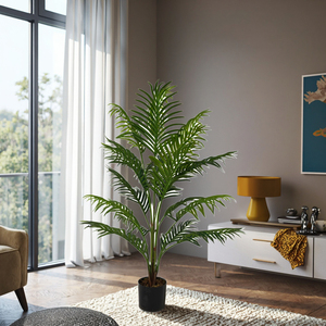 Oh Arts Fabricante Venta directa Moda Interior Árboles artificiales Hawaii Palmera 120 cm en Black Pot Green para Home Hotel - Product Image 6
