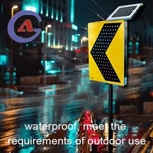 Señales de Tráfico LED Solares Reflectantes de Aluminio de Alta Luminosidad, Personalizables de Fábrica, Señales de Advertencia de Seguridad Vial para Cruce Peatonal - Product Image 4