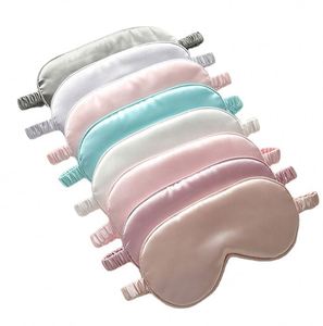 Masque de sommeil en satin double face, nouveau design, avec bande élastique, respirant, logo personnalisé, masque de sommeil en soie pour les voyages - Product Image 1