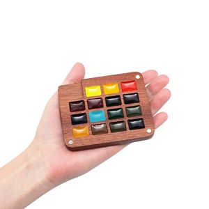 Set da Viaggio di Acquerelli in Legno da 15 Pezzi - Colori ad Acquerello con Custodia in Legno Convertibile, Tascabile con Chiusura Magnetica - Product Image 3