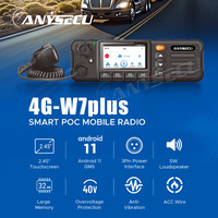 Anysecu W7plus Android 11 Radio mobile réseau 4G longue portée Radio POC 2 Go (RAM) + 32 Go (ROM) Radio POC compatible avec Real PTT ZELLO