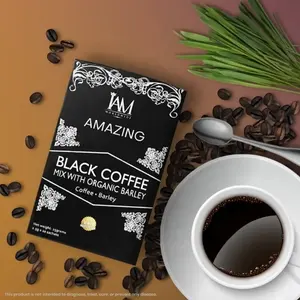 定制惊人的黑咖啡混合有机大麦和健康饮料