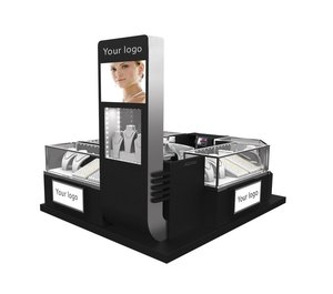 ศูนย์การค้า ดีไซน์ใหม่ ซุ้มขายเครื่องประดับแก้วพร้อมไฟส่องสว่าง - Product Image 1