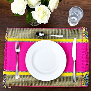 Natural Accent Customizable Jute Table <b>Runner</b> Striped Printed Pattern Machine Made Eco-Friendly Traditional Rustic Home - Product Image 4