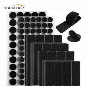 Bandes auto-agrippantes robustes noires avec adhésif puissant et ruban de fixation carré et circulaire <span class=keywords><strong>pour</strong></span> une utilisation à la maison, en extérieur et au bureau - Product Image 2