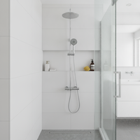 Colonne de douche moderne en acier inoxydable avec bouton thermostatique de douche