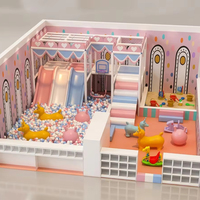 Equipo Personalizado Integral para Parques Infantiles Interiores y Cafeterías de Juego: Gran Castillo de Juegos con Piscina de Bolas Oceánicas para Niños, Centro de Diversión