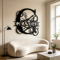Lettres en métal personnalisées en fer forgé, monogramme lettre G, décoration murale pour la maison, directement de l'usine