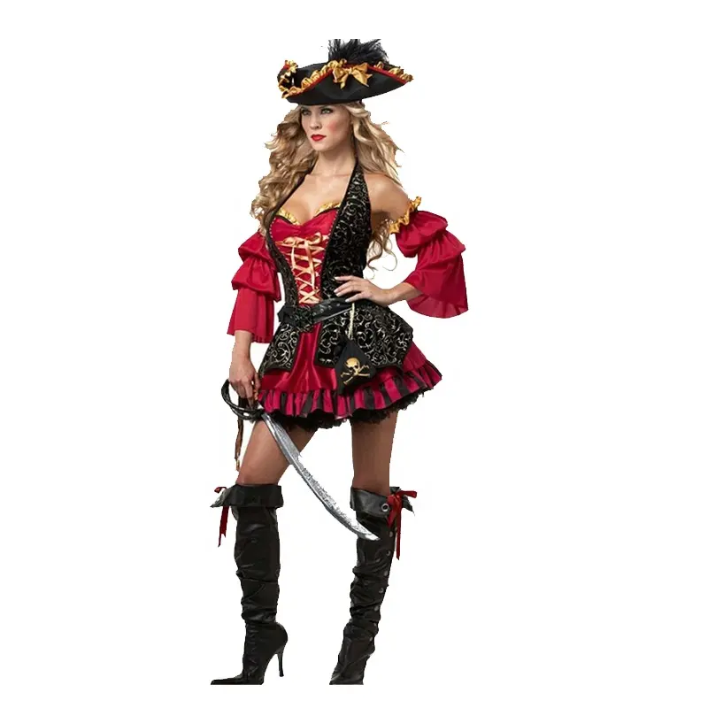Disfraz de Halloween de la serie de diosa del sexo, disfraz de capitán pirata, a la moda