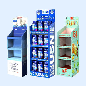 Supermarkt-Getränke-Verkaufsständer aus umweltfreundlichen, recycelten Materialien, freistehender Pappaufsteller, Obst-Präsentationsregal - Product Image 3