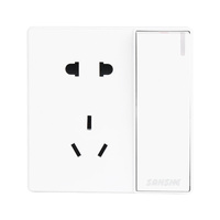 Toma de corriente de un solo control, interruptor de dos y tres polos para Hotel y apartamento