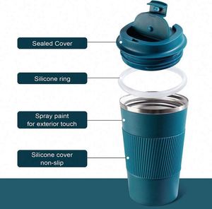 แก้วกาแฟอัจฉริยะควบคุมอุณหภูมิสำหรับรถยนต์/รถบรรทุก แก้วเดินทางแบบอุ่นร้อนด้วยไฟฟ้า ความจุ 510 มล. ทำจากสแตนเลสสตีล พร้อมระบบควบคุมอุณหภูมิอัจฉริยะ - Product Image 4
