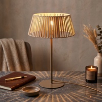 Lampe de table en corde tressée en gros, abat-jour multicolore, base métallique, lampe de bureau, décoration intérieure pour la maison et l'hôtel, lumière de table E26 E27