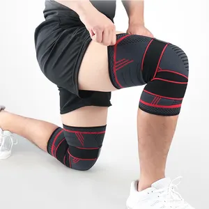 wholesale Wholesale Breathable Knitted Elastic Nylon Adjustable Compression Sleeve Sports Fitness Knee Brace