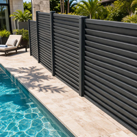 Clôture en aluminium durable à lames horizontales résistantes à la corrosion, panneau de brise-vue pour jardin, cour, villa