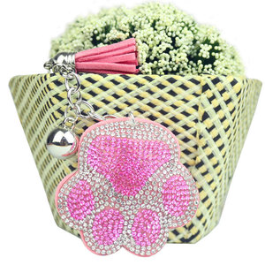 Custom Crystal Full Rhinestone Bling Pet Cat Paw <strong>Keyring</strong> Purse Charm <strong>Dog</strong> Chains Bag Pendant Accessories keychain key chain - Product Image 6