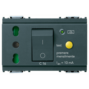 Disjoncteur miniature 16A C16 2P+T avec bouton de test pour protection électrique - Product Image 1