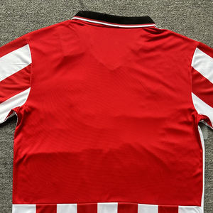 Wholesale Factory Price Low MOQ Hot Sale Summer Red <strong>White</strong> Stripes Football Kit 100% Polyester Anti-Bacterial Moisture-Wicking - Product Image 4