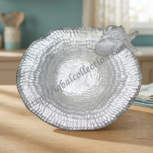 Plat rond décoratif en aluminium pour centre de table, motif poisson, taille et motif personnalisables - Product Image 2