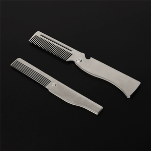 Haarkamm New Herren Dedicated Edelstahl Klapp kamm Set Mini <span class=keywords><strong>Pocket</strong></span> <span class=keywords><strong>Comb</strong></span> Bart pflege werkzeug Bequeme Verwendung Haar bürste - Product Image 3