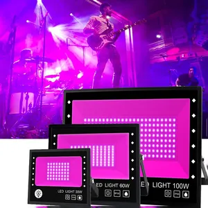 UV LED reflektör ışıldak 30W 60W 100W Ultra Violet siyah ışık su geçirmez DJ disko parti sahne ışığı floresan sel ışıkları