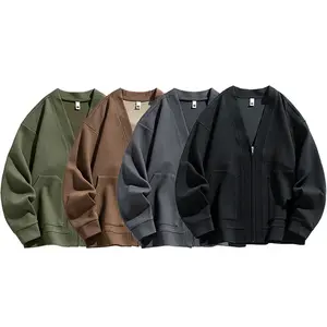 Vente en gros sweat à capuche 100% coton personnalisé vestes coréennes à capuche coupe-vent veste à capuche manteau avec fermeture éclair